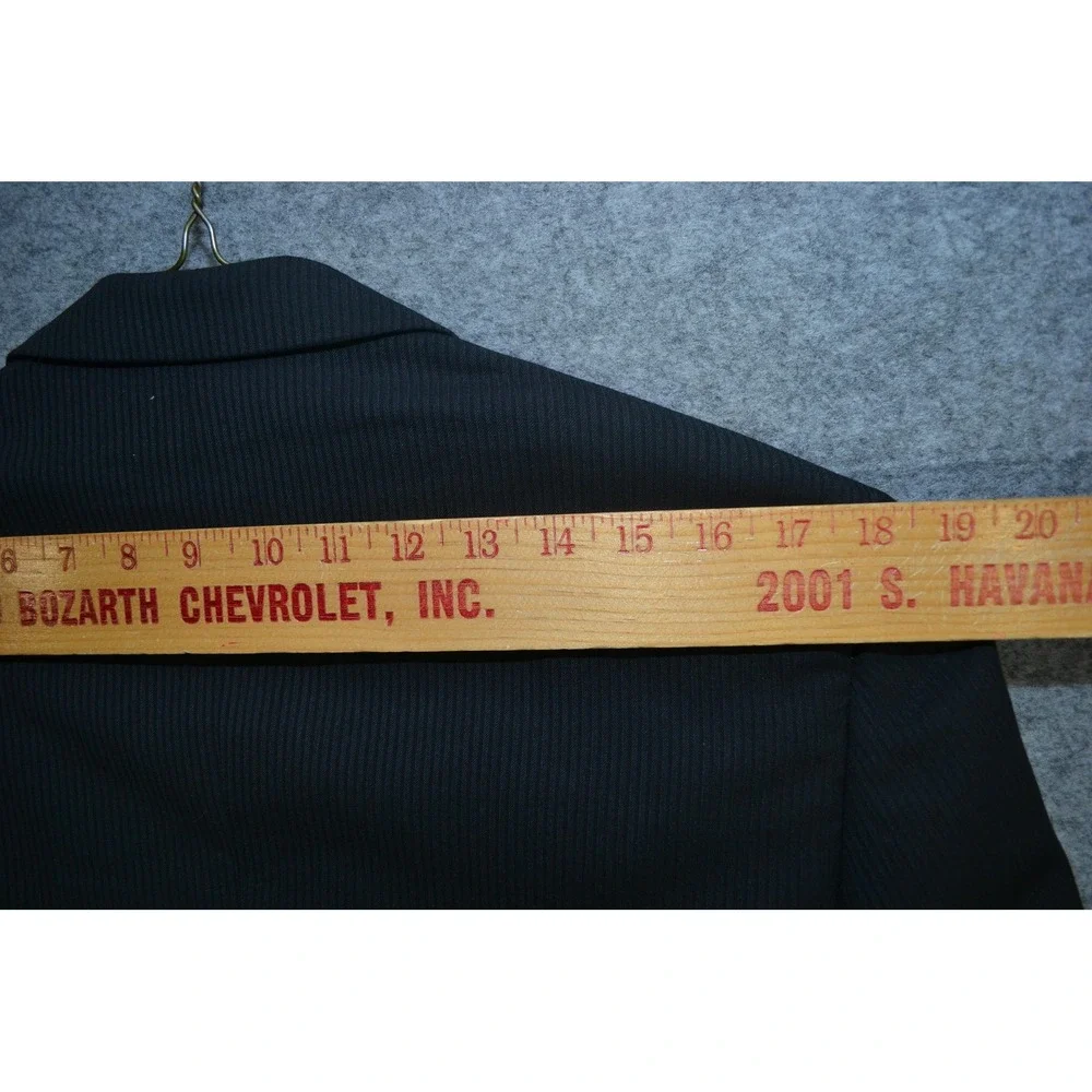 Armani Collezioni Jacket Mens 40 Black Wool Two Button Blazer Coat Striped Italy